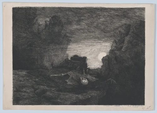 Death by Alphonse Edouard Enguérand Aufray de Roc'Bhian, print, 1833-1887