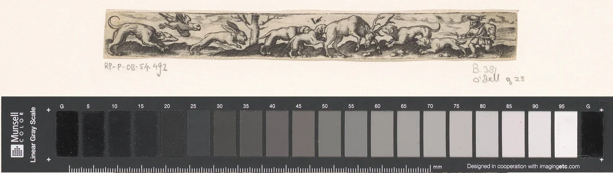 Hazenjacht met een valk en jacht op een hert by Unknown, print, 1524-1562