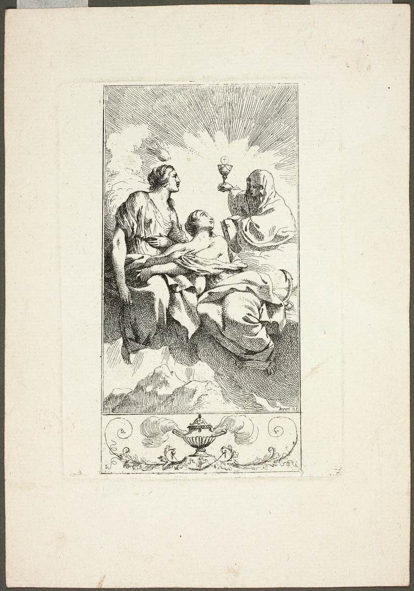 The Three Virtues of Theology by Jean Jacques Lagrenee, print, 1759-1821