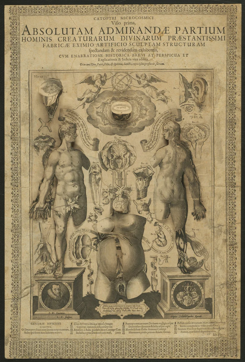 First Vision, from Mirrors of the Microcosm by Lucas Kilian, print, 1613