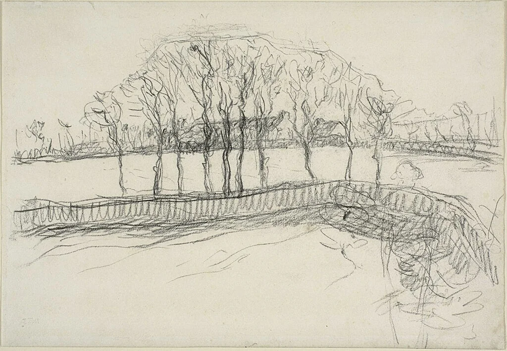 Pasture in Normandy by Jean-François Millet, drawing, 1860-1871