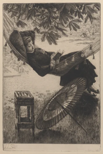 The Hammock by James Tissot, print, 1880