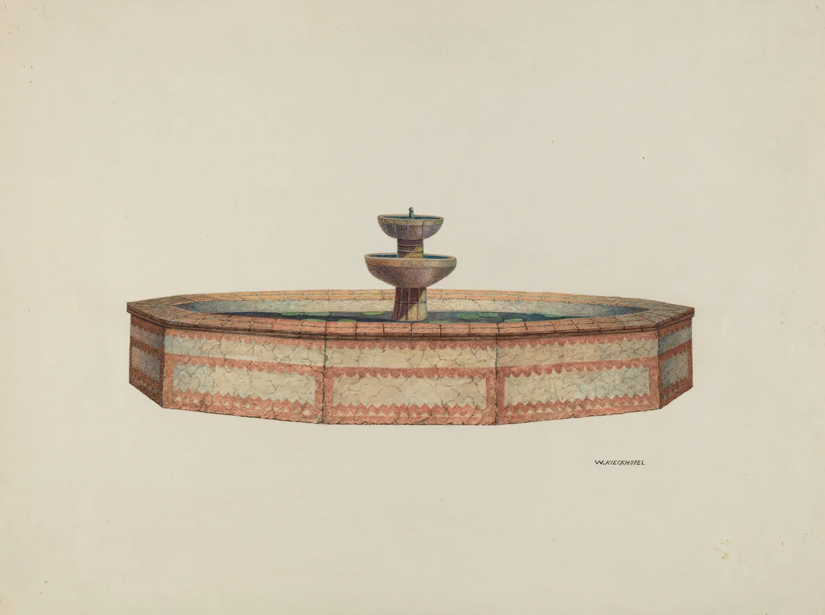 Mission Fountain by William Kieckhofel, index of american design, 1941