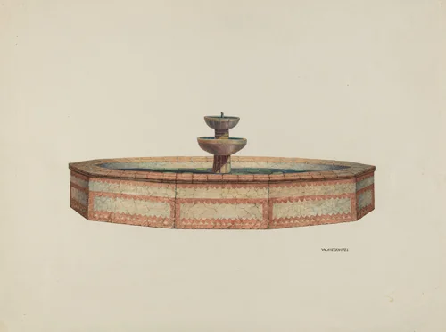 Mission Fountain by William Kieckhofel, index of american design, 1941