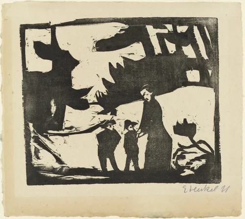 Promenade (Spaziergang) by Erich Heckel, print, 1911