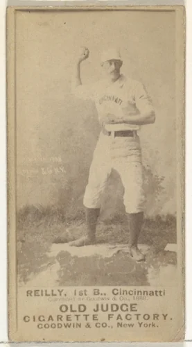 John Good "Long John" Reilly, 1st Base, Cincinnati, from the Old Judge series (N172) for Old Judge Cigarettes by Goodwin & Company, photograph, 1888