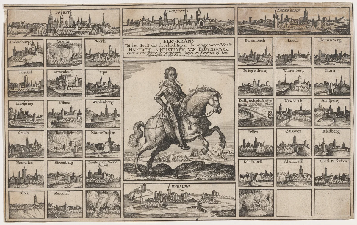 Hartoch Christian of Brunswick by Claes Jansz Visscher, print, 1586-1652