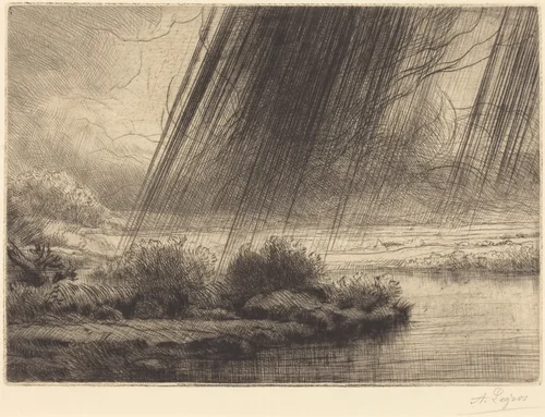 Storm (Un orage) by Alphonse Legros, print, 1837-1911