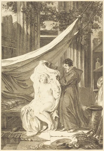 L'hermite (Le diable en enfer) by Jean Honoré Fragonard, print, 1700-1799