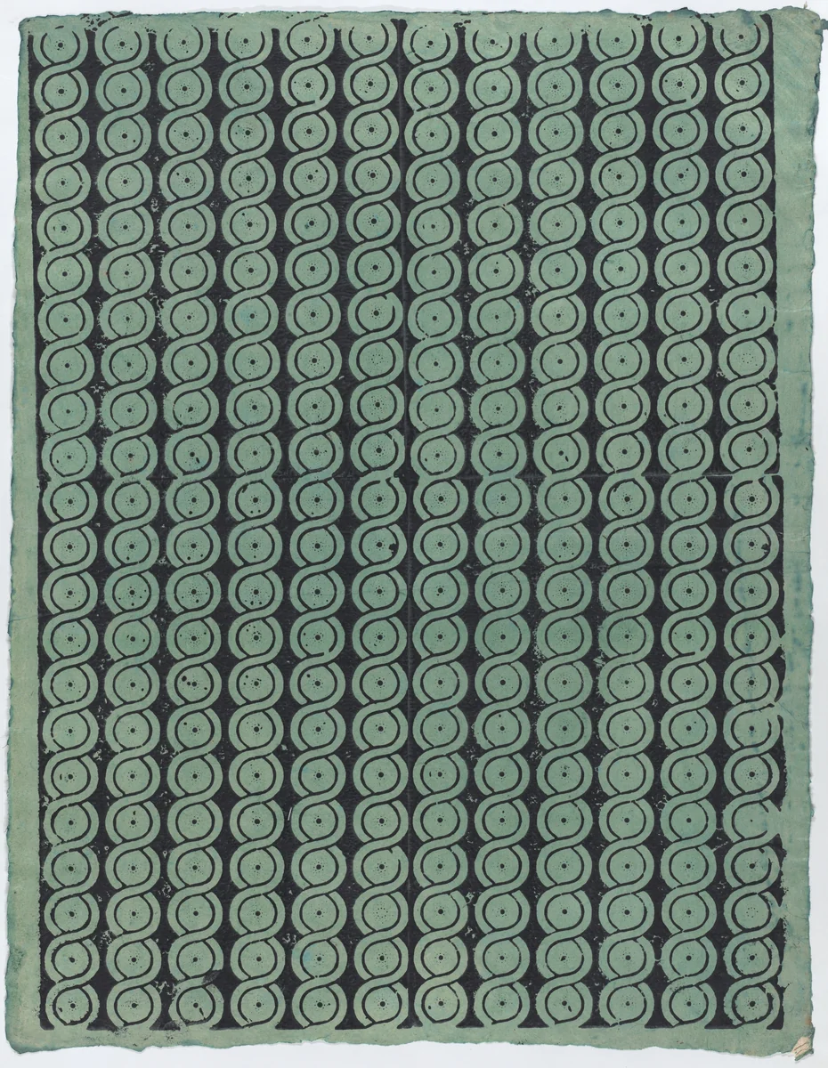 Sheet with overall guilloche pattern by anonymous, print, 1775-1875