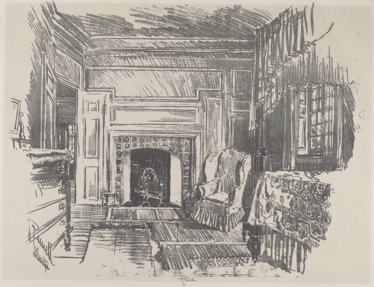 Bed Room, Stenton by Joseph Pennell, print, 1912