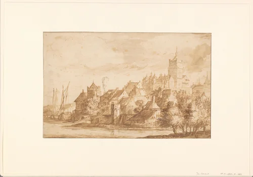 Gezicht op Kleef by Jan Lievens, drawing, 1664