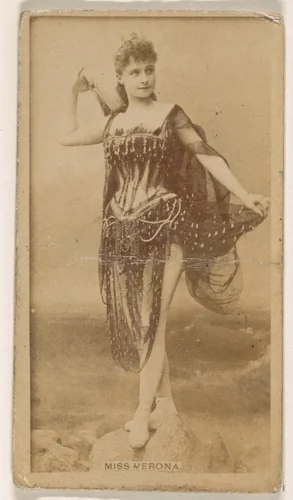 Miss Verona, from the Actresses series (N245) issued by Kinney Brothers to promote Sweet Caporal Cigarettes by Kinney Brothers Tobacco Company, photograph, 1890