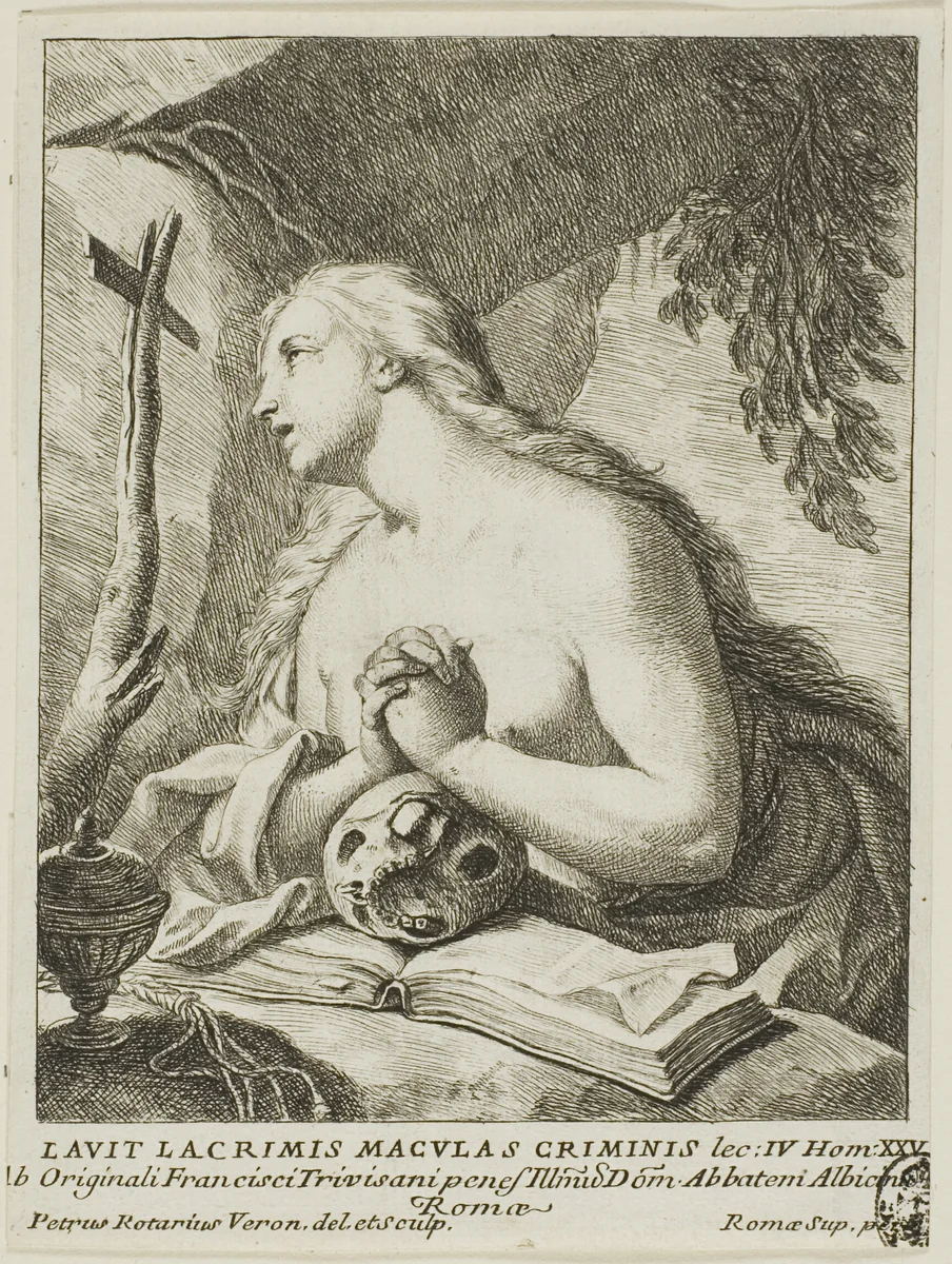 Saint Mary Magdalene by Pietro Antonio Rotari, print, 1728-1731