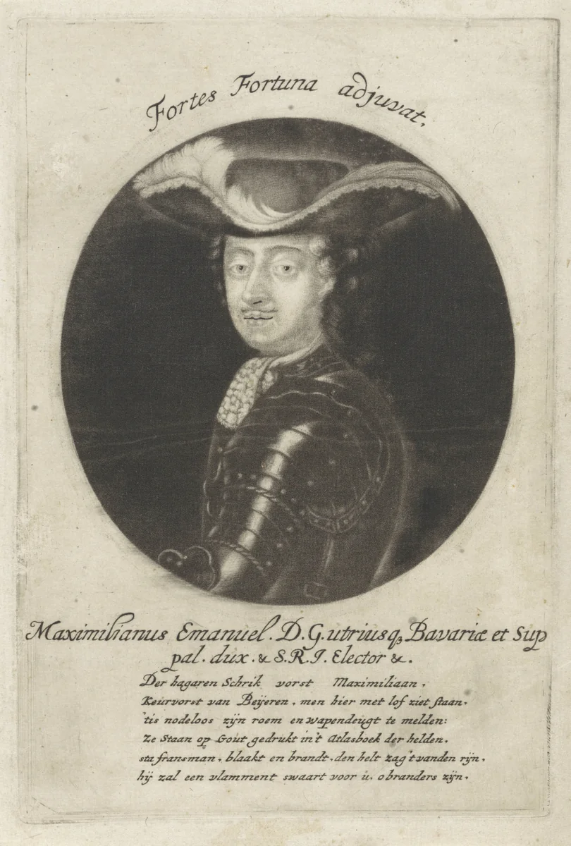 Portret van Maximiliaan Emanuel II by anonymous, print, 1692-1763