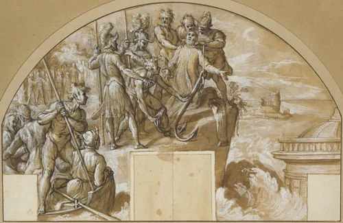 The Martyrdom of Saint Clement I, Pope by Agostino Ciampelli, drawing, 1596-1597