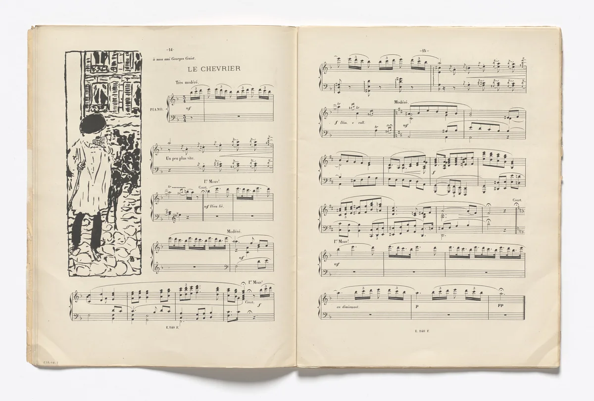 The Herdsman (Le Chevrier) (headpiece, page 14) from Petites scènes familières by Pierre Bonnard, illustrated book, 1893