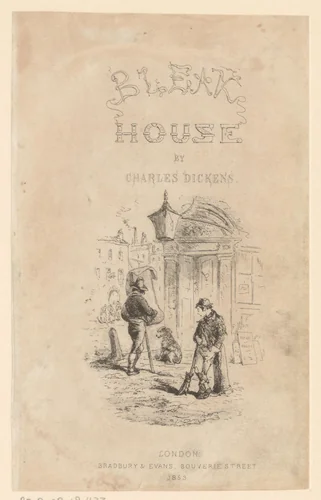 Jongen met bezem leunt tegen een straatpaal by Hablot Knight Browne, print, 1853