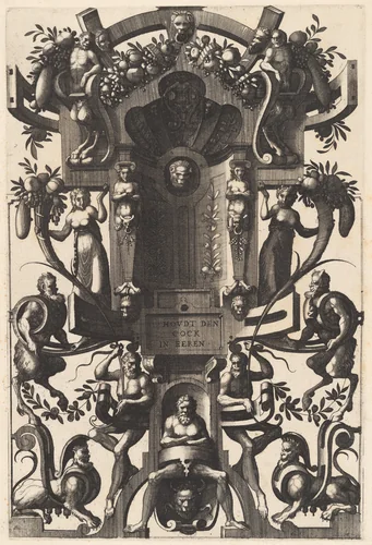 Grotesque with Strapwork in the Form of a Cartouche by Johannes van Doetechum
Lucas van Doetechum
Cornelis Floris II
Hieronymus Cock, print, 1557