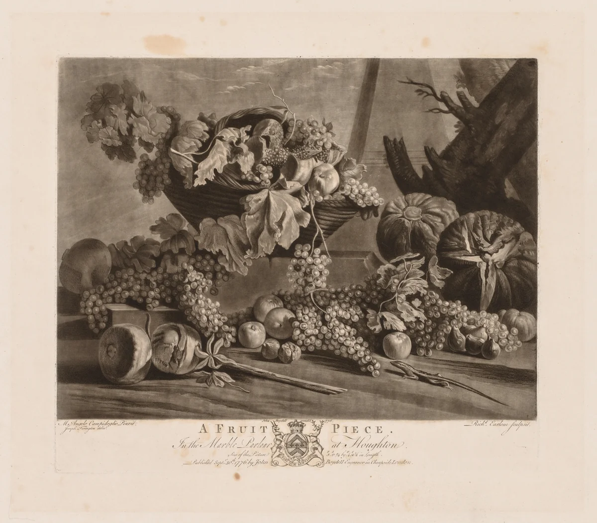 A Fruit Piece by Richard Earlom, print, 1776