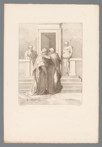 Maria bezoekt Elisabeth by anonymous, print, 1822-1834