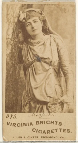 Card 396, Modjeska, from the Actors and Actresses series (N45, Type 1) for Virginia Brights Cigarettes by Allen & Ginter, photograph, 1885-1891