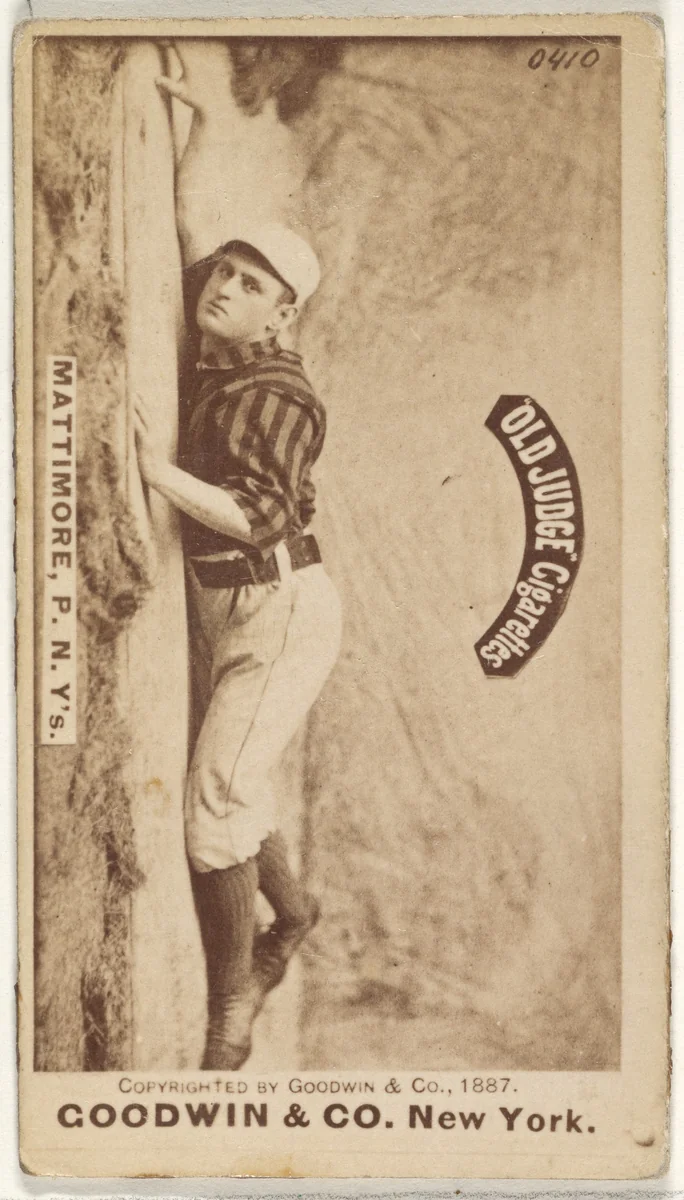 Michael "Mike" Joseph Mattimore, Pitcher, New York, from the Old Judge series (N172) for Old Judge Cigarettes by Goodwin & Company, photograph, 1887