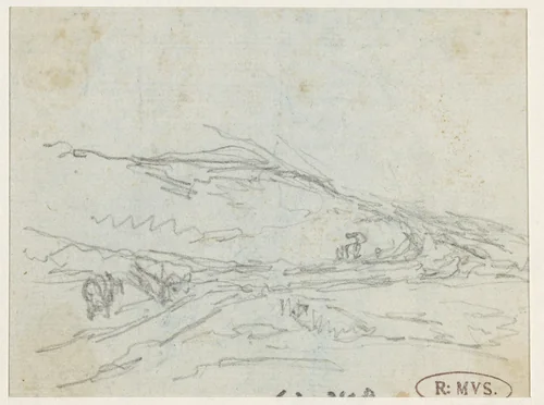 Schets van heuvellandschap by Georges Michel, drawing, 1773-1843