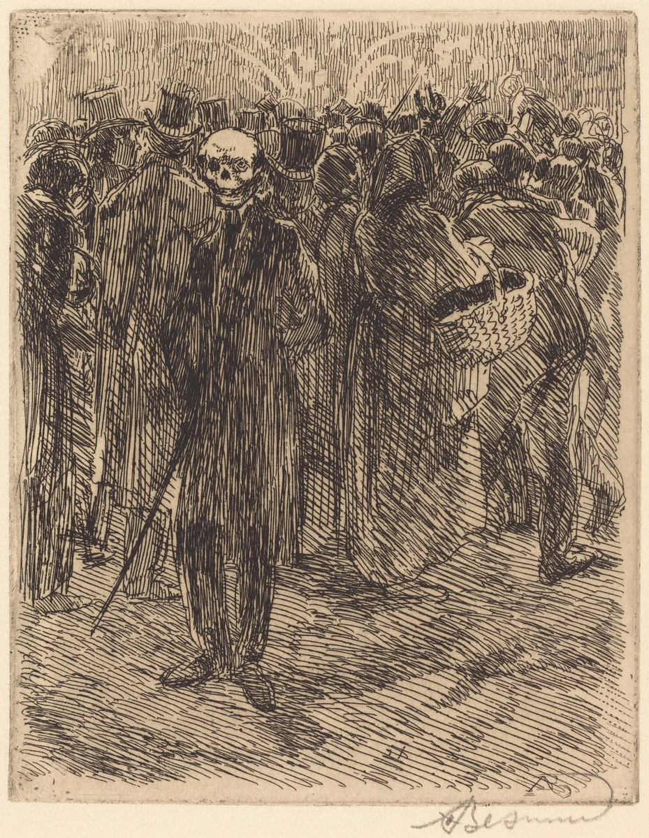 In the Crowd (Dans la foule) by Albert Besnard, print, 1900