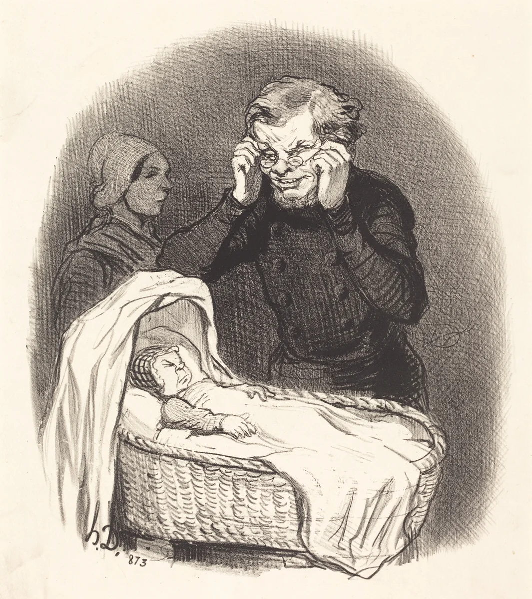 Un Père heureux by Honoré Daumier, print, 1846