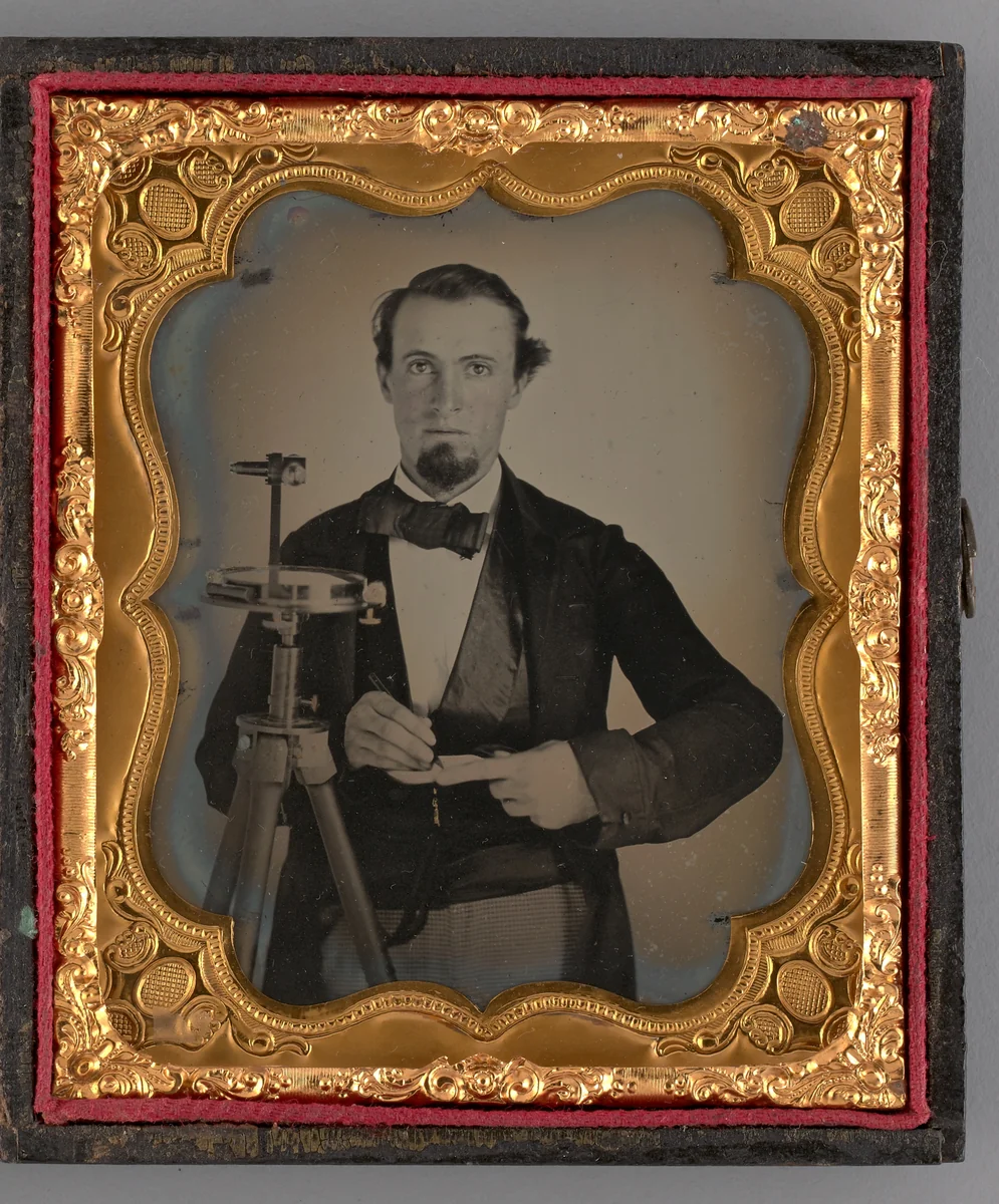 Untitled (Portrait of a Standing Man with a Sextant) by Unknown maker, other, 1865