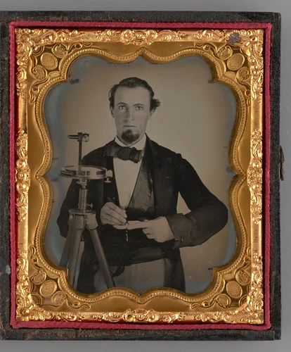Untitled (Portrait of a Standing Man with a Sextant) by Unknown maker, other, 1865