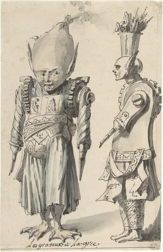Caricature of Engravers "à la Grecque" by Jean Charles Delafosse, drawing, 1734-1789