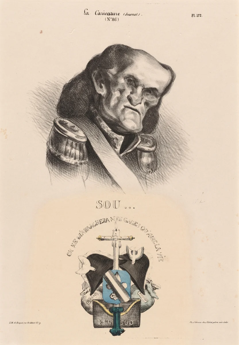Soult (Maréchal) by Honoré Daumier, print, 1832