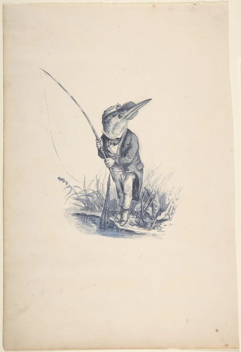 Kingfisher by Edward Linley Sambourne, drawing, 1860-1910