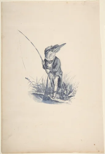 Kingfisher by Edward Linley Sambourne, drawing, 1860-1910