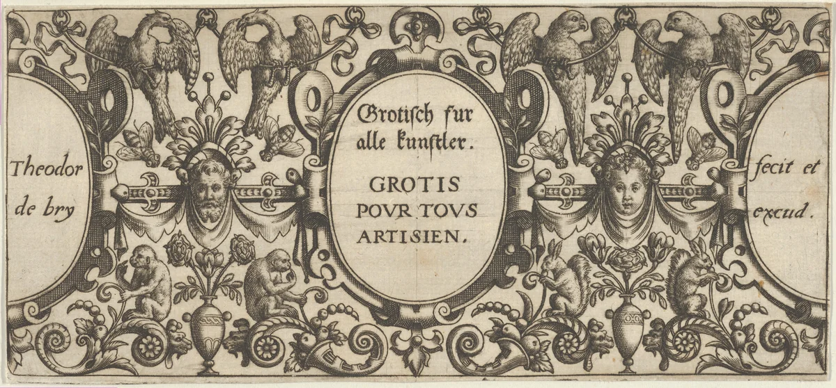 Title Page, from Grotisch fur alle Kunstler by Theodor de Bry, print, 1580-1600