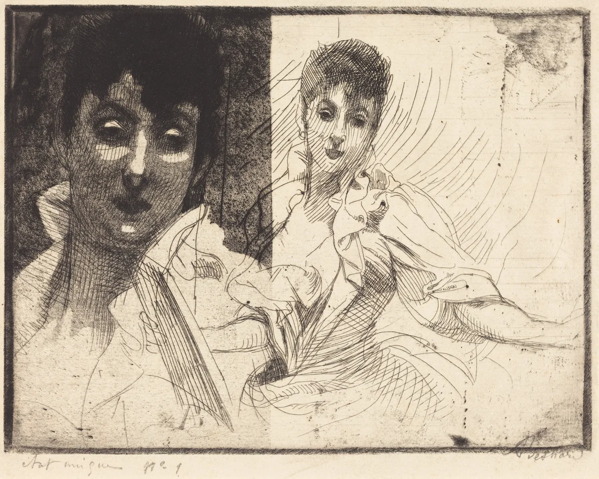 Madeleine Lemaire by Albert Besnard, print, 1900