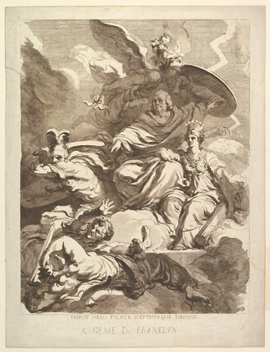 To the Genius of Franklin by Marguerite Gérard, print, 1779