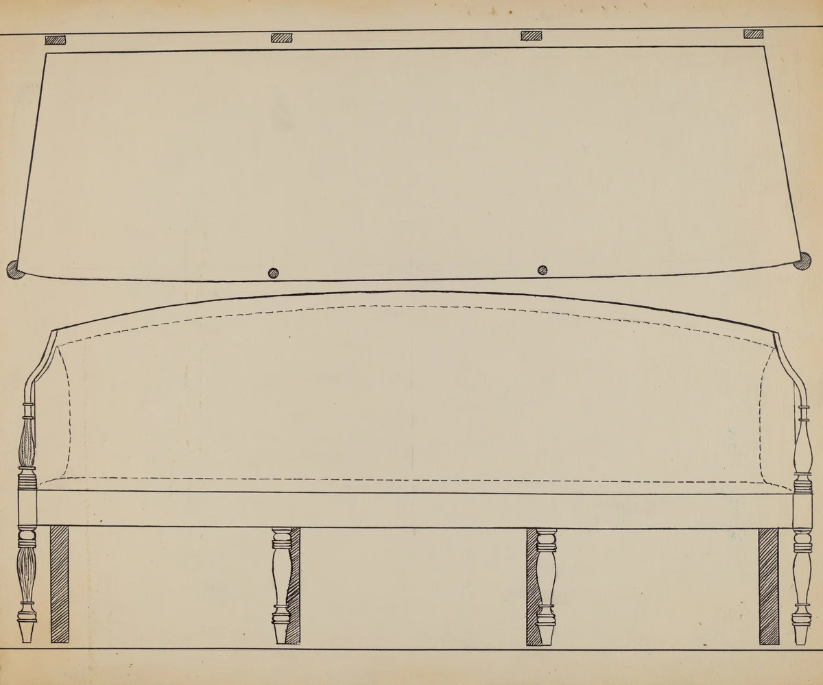 Sofa by John Dieterich, index of american design, 1935-1942