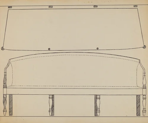 Sofa by John Dieterich, index of american design, 1935-1942