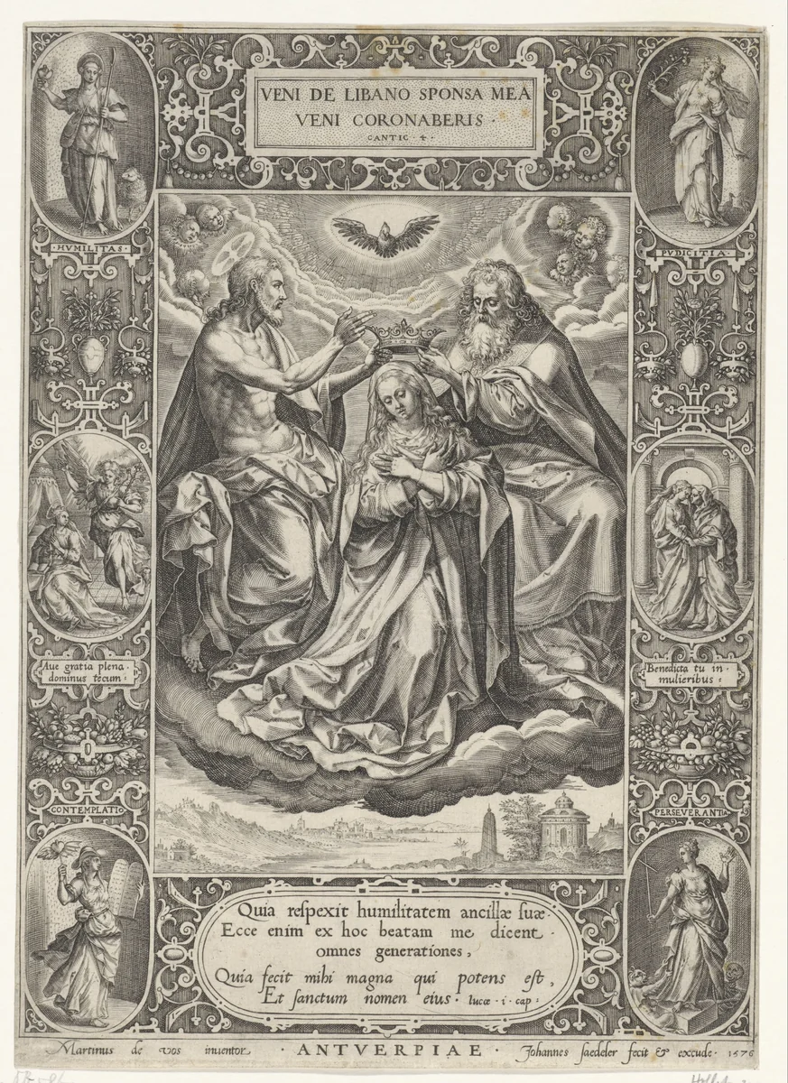 Kroning van Maria by Unknown, print, 1576