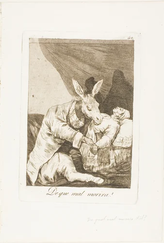 Of what ill will he die?, plate 40 from Los Caprichos by Francisco José de Goya, print, 1797-1799