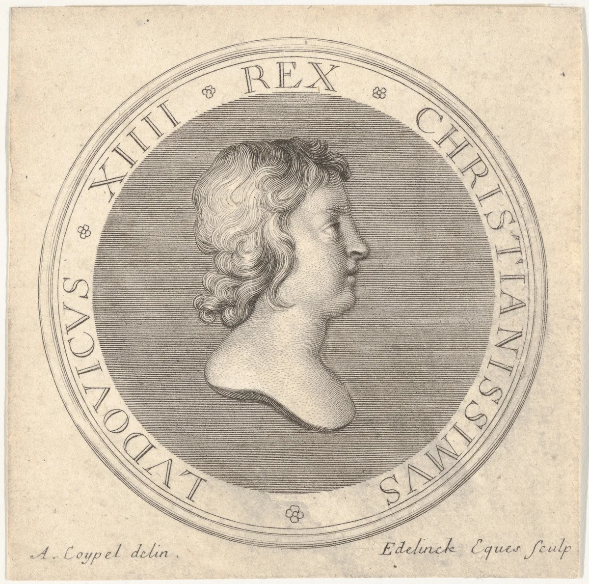 Medal of Louis XIV by Gérard Edelinck, print, 1640-1707