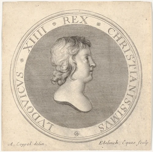 Medal of Louis XIV by Gérard Edelinck, print, 1640-1707