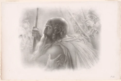 Hoche, Joubert, and Ossian [Ossian Receiving the Shades of French Heroes] by Hyacinthe-Louis-Victor-Jean-Baptiste Aubry-Lecomte, print, 1821