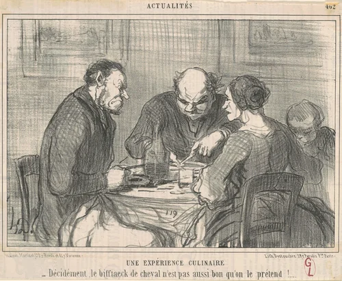 Une expèrience culinaire by Honoré Daumier, print, 1857