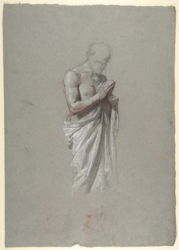 Study for Clovis (middle register; study for wall paintings in the Chapel of Saint Remi, Sainte-Clotilde, Paris, 1858) by Isidore Pils, drawing, 1820-1875