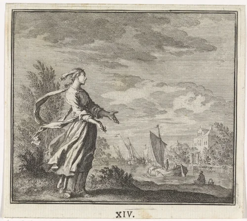 Embleem: wind by Jan Luyken, print, 1695-1705