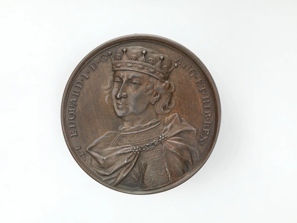 Edward I, from the English Monarchs series by Jean Dassier, metalwork, 1731-1732